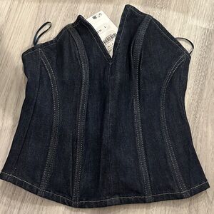 Zara Dark Blue Denim Top